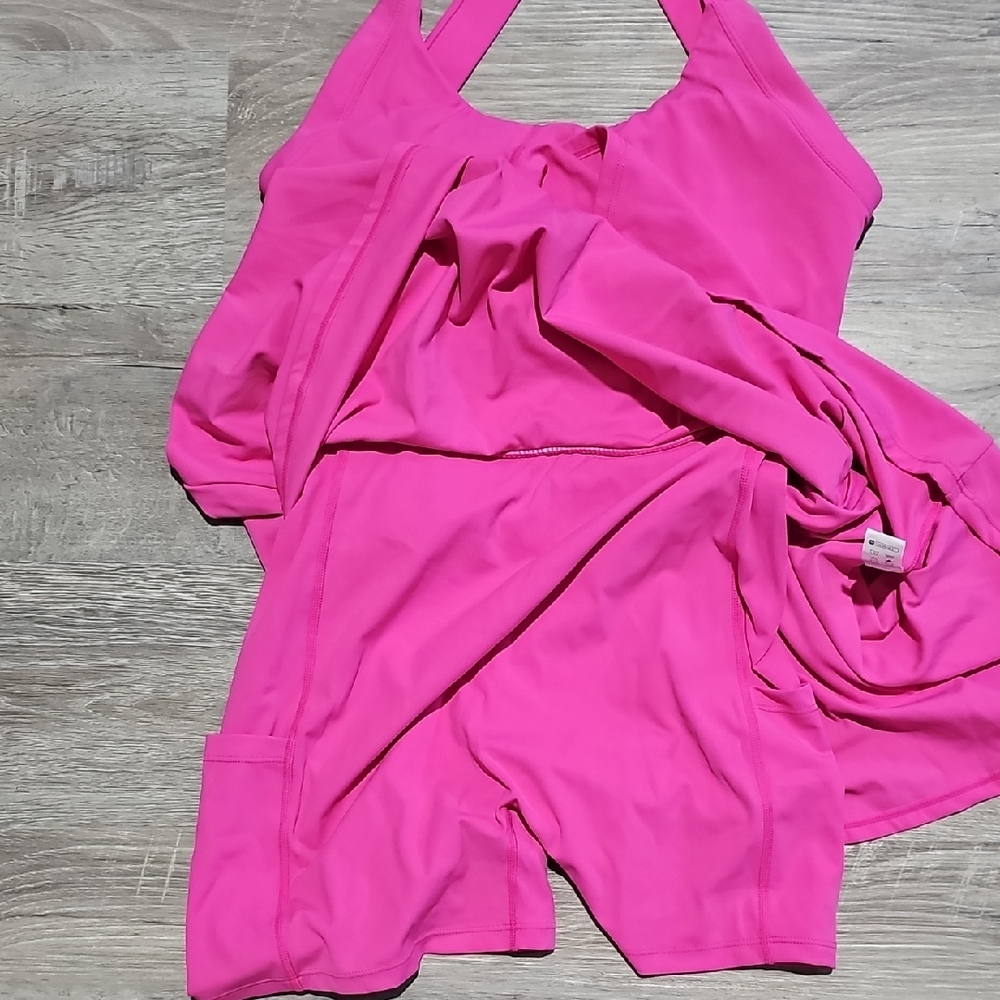 NWOT HALARA Pink Tennis Dress With Shorts - Picture 3 of 4